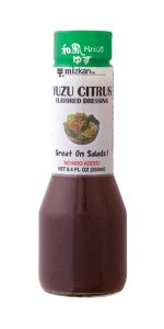 Yuzu Citrus Flavored Dressing
Available in 8.4 oz. bottles.
Vinegar & oil-based salad dressing seasoned with Yuzu citrus juice and soy sauce. Yuzu is a unique Japanese citrus fruit grown only in East Asia. Great on any salad.