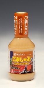 Sesame Goma Shabu Sauce 
Available in 8.4 oz. bottles.
This sesame based sauce is used in the traditional Japanese meal “Shabu Shabu” which is a pot dish for thinly sliced beef and vegetables. Sesame Goma Shabu Sauce is also great as a salad dressing or Asian noodle sauce.